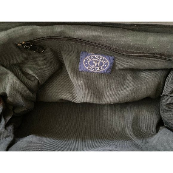 Vtg Jennifer Moore Blk Leather Reptile Clutch Bag - Picture 10 of 12